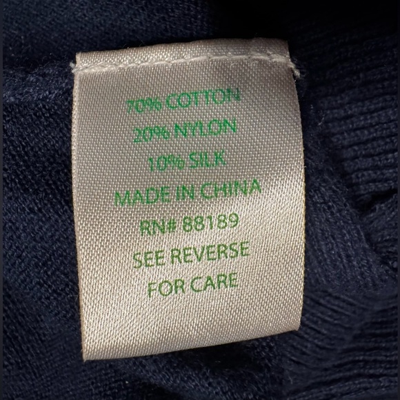 Lilly Pulitzer Navy Blue Cascade Open Front Shirley Ruffle Knit Cardigan Sz M - Picture 7 of 9